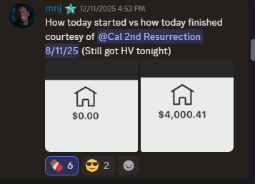 Member screenshot: balance $0.00 at the start of the day, $4,000.41 at the end